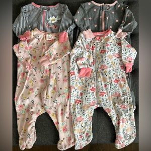 Baby Girl Footie PJ’s (0-3 M)